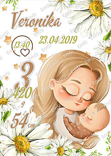 Papiernictvo - Spomienková tabuľa pre novorodencov - matka a dcéra - 16357120_