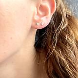 Náušnice - White Moonstone Silver Ag925 Rose Gold Plated Stud Earrings / Náušnice s mesačným kameňom E014 - 16358532_