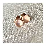 Náušnice - White Moonstone Silver Ag925 Rose Gold Plated Stud Earrings / Náušnice s mesačným kameňom E014 - 16358535_