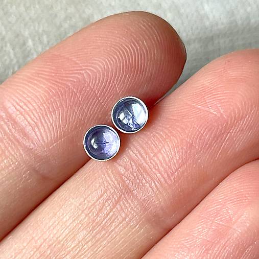 Tanzanite Silver Ag925 Stud Earrings / Náušnice s tanzanitom E014