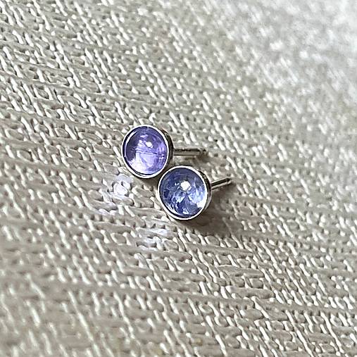 Tanzanite Silver Ag925 Stud Earrings / Náušnice s tanzanitom E014