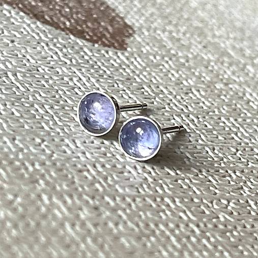 Tanzanite Silver Ag925 Stud Earrings / Náušnice s tanzanitom E014