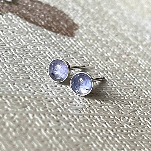 Tanzanite Silver Ag925 Stud Earrings / Náušnice s tanzanitom E014