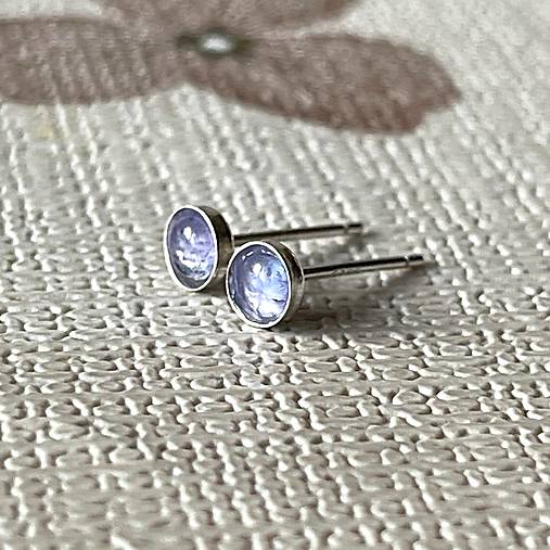 Tanzanite Silver Ag925 Stud Earrings / Náušnice s tanzanitom E014