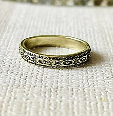 Prstene - Zľava 60% Antique Gold Simple Ring / Starozlatý prsteň E014A - 16360004_