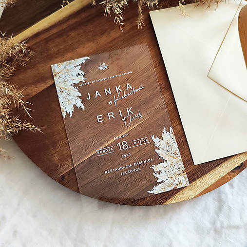 Papiernictvo - Transparentné svadobné oznámenie - Suchá tráva - 16359261_