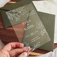 Papiernictvo - Transparentné svadobné oznámenie - Simple flowers - 16358176_