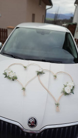 Dekorácie - Srdcia na svadobné auto - 16359733_