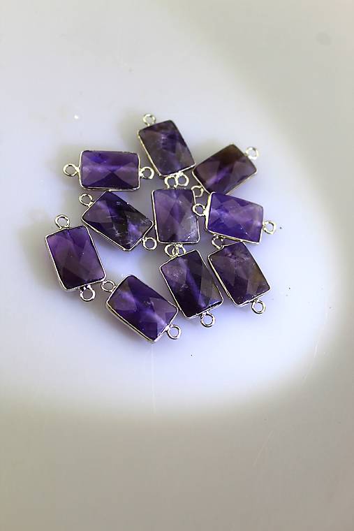 Minerály - ametyst medzikusy 12x23mm-cena za 3ks - 16359905_
