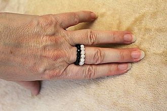 Prstene - mesačný kameň a turmalín prstene - set 2ks - 16357613_