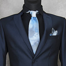 Pánske doplnky - SET Hodvábna kravata + vreckovka LIMIT_38, ručná výroba - 16357462_