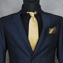 Pánske doplnky - SET Hodvábna kravata + vreckovka LIMIT_45, ručná výroba - 16357503_