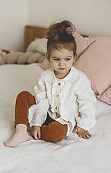 Detské oblečenie - Detská ľanová košeľa s golierom Celia - 16358809_