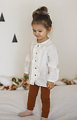 Detské oblečenie - Detská ľanová košeľa s golierom Celia - 16358816_