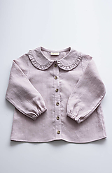 Detské oblečenie - Detská ľanová košeľa s golierom Perla - 16358962_