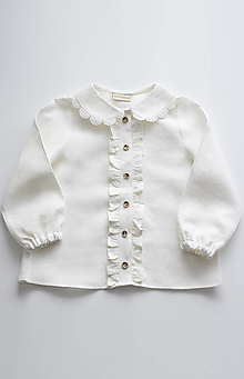 Detské oblečenie - Detská ľanová košeľa s golierom Celia - 16358803_