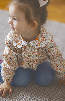 Detské oblečenie - Detská bavlnená košeľa s golierom Celia - 16358983_