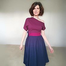 Sukne - Obojstranná mušelínová sukňa zavinovacia (Modro-fialová) - 16358966_