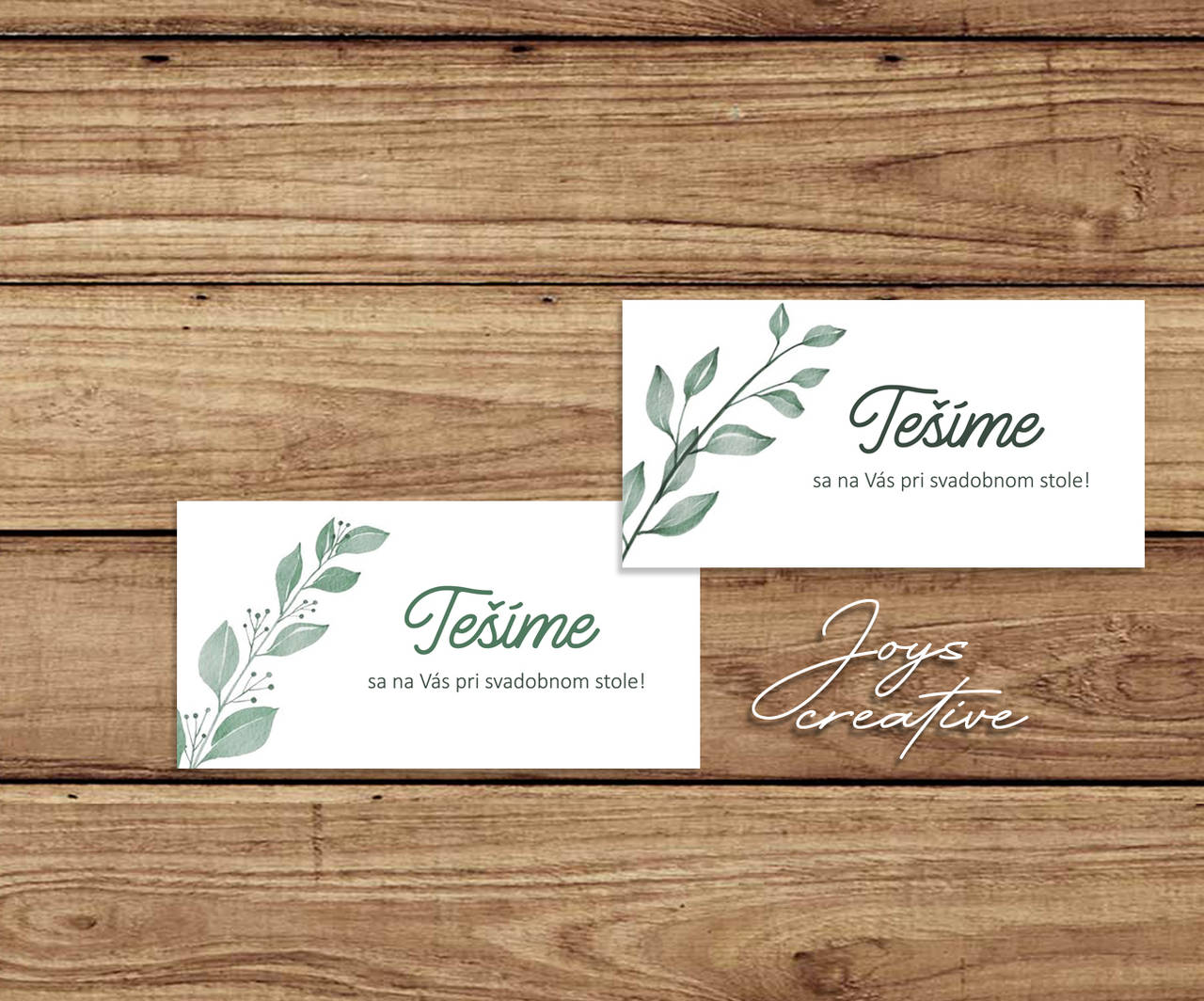 Svadobné oznámenie v štýle "Greenery" (Pozvánky k stolu)