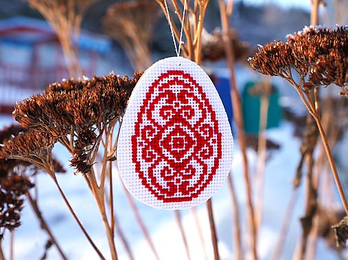 Dekorácie - Vajíčko vyšívané veľkonočné malé 7 - 16358749_