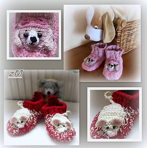 Detské topánky - Papučky psík alebo myška. - 16357885_