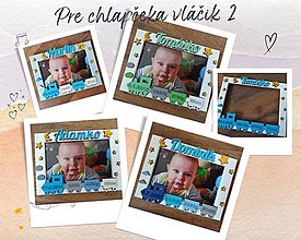 Dekorácie - Fotorámik s údajmi o narodení (chlapec) - VLÁČIK 2 - 16359240_