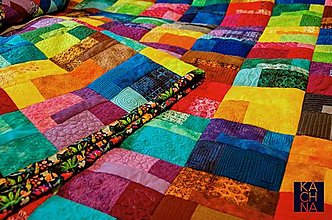 Úžitkový textil - Patchworková deka/přehoz – všechny barvy duhy - 16359148_