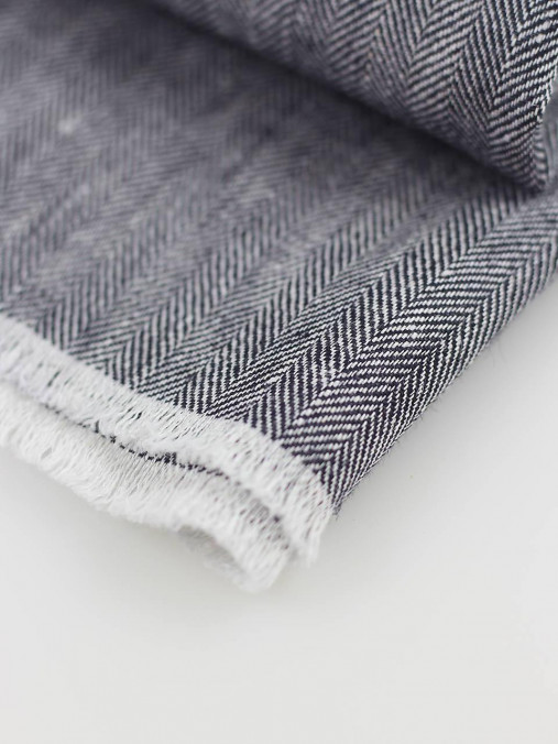 Elegantný pánsky šál zo vzorovaného ľanu "Grey"