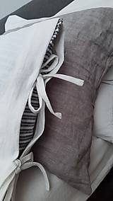 Úžitkový textil - Ľanový vankúš veniec trávy šedá farba - 16361169_
