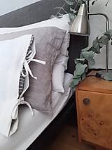 Úžitkový textil - Ľanový vankúš veniec trávy šedá farba - 16361182_