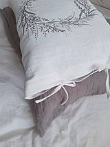 Úžitkový textil - Ľanový vankúš veniec trávy šedá farba - 16361184_