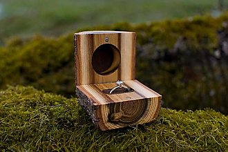 Prstene - Drevená krabička na snubný prsteň - Agát - 16361826_