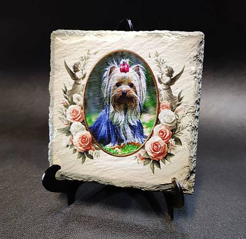 Tabuľka z bridlice s fotkou vašeho psíka 10x10cm