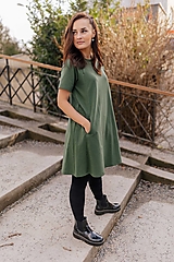 Oblečenie na dojčenie - Oversize ačkové šaty – army green - 16360698_