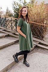 Oblečenie na dojčenie - Oversize ačkové šaty – army green - 16360699_