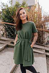 Oblečenie na dojčenie - Oversize ačkové šaty – army green - 16360703_