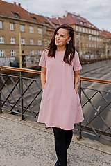 Šaty - Oversize ačkové šaty – staroružové - 16361411_