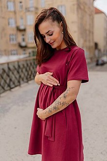 Oblečenie na dojčenie - Oversize ačkové šaty – bordové (XL/2XL) - 16360682_