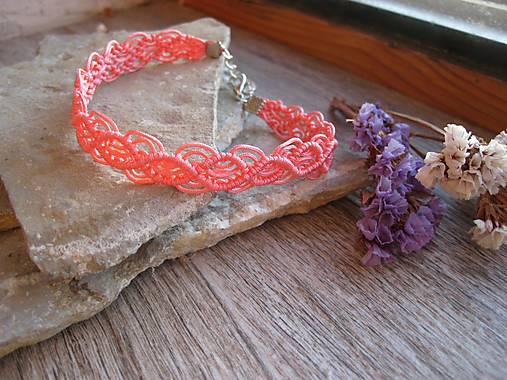 Detské doplnky - Čipkovaný dievčenský náhrdelník obojok choker (ružový, č. 3881) - 16362063_
