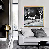 Obrazy - Zimný večer na samote (40x40) - 16360504_