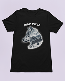 Topy, tričká, tielka - Pánske tričko s potlačou - Stay wild - 16363809_