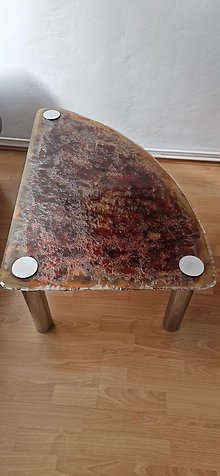 Nábytok - Konferenčný stolík a obraz z lihaného skla - 16361684_