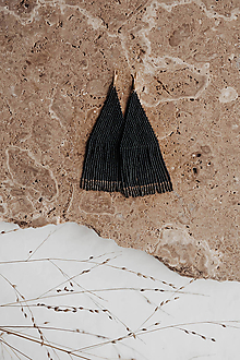 Náušnice - Náušnice čierna/zlatá/dúhový obsidián - 16361516_