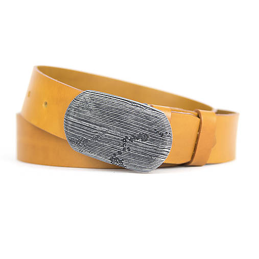 Opasky - Opasok z pravej kože BLACK WOOD, Ručná výroba na Slovensku (Oranžová) - 16365057_