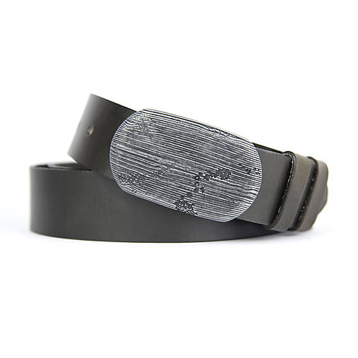 Opasky - Opasok z pravej kože BLACK WOOD, Ručná výroba na Slovensku (Zelená) - 16365058_