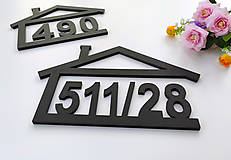 Tabuľky - Číslo na dom - domček bungalov (veľký domček - 4-6 znakov) - 16367004_