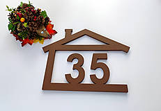 Tabuľky - Číslo na dom - domček bungalov (veľký domček - 4-6 znakov) - 16367006_