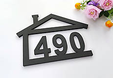 Tabuľky - Číslo na dom - domček bungalov (veľký domček - 4-6 znakov) - 16367010_