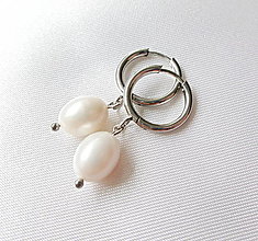 Náušnice - Náušnice s pravými perlami biele - 16366194_