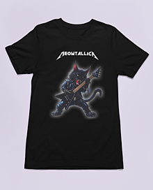 Topy, tričká, tielka - Pánske tričko s potlačou - Meow-tallica (Metallica) - 16364182_